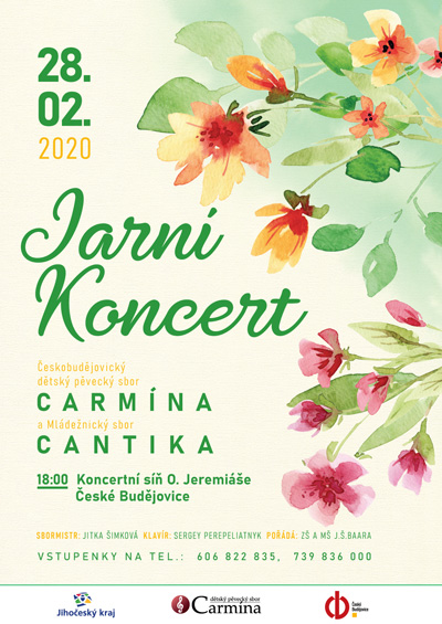 Plakát pro Jarní koncert českobudějovického sboru Carmína od Jindřicha Ardolfa